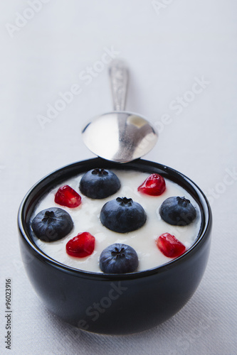 yogurt with blueberry and pomegranate