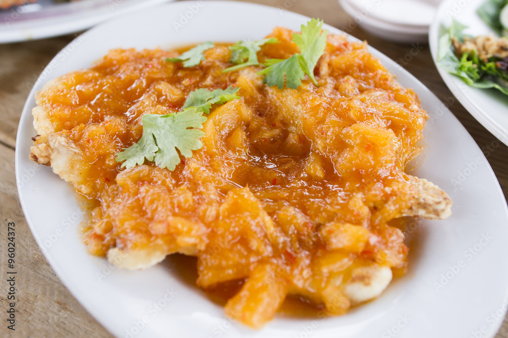 Thai Food : Ingredients of Fish fried with Chili Sweet Sauce Thai Food : Ingredients of Fish fried with Chili Sweet Sauce