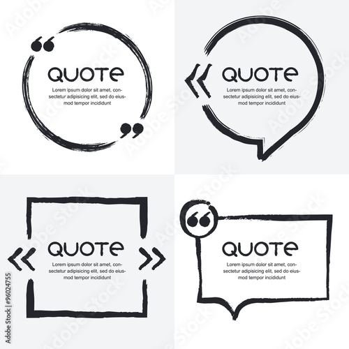 Vector set of quote forms template.