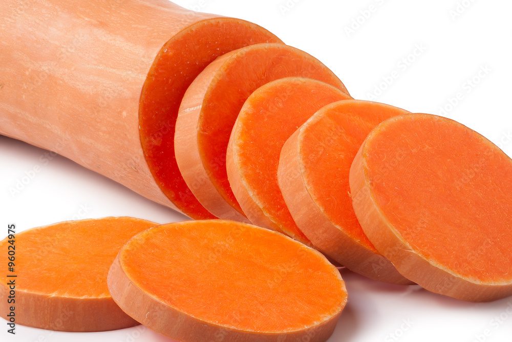 Sliced pumpkin isolated on white background Sliced pumpkin isolated on white background