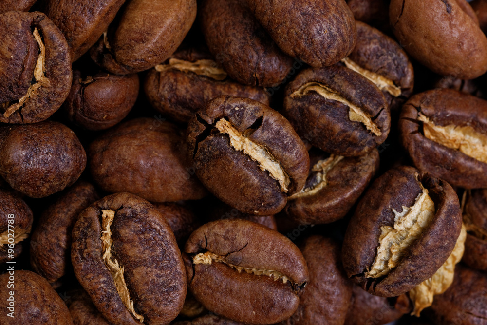 Closeup Roasted Whole Coffee Beans Closeup Roasted Whole Coffee Beans