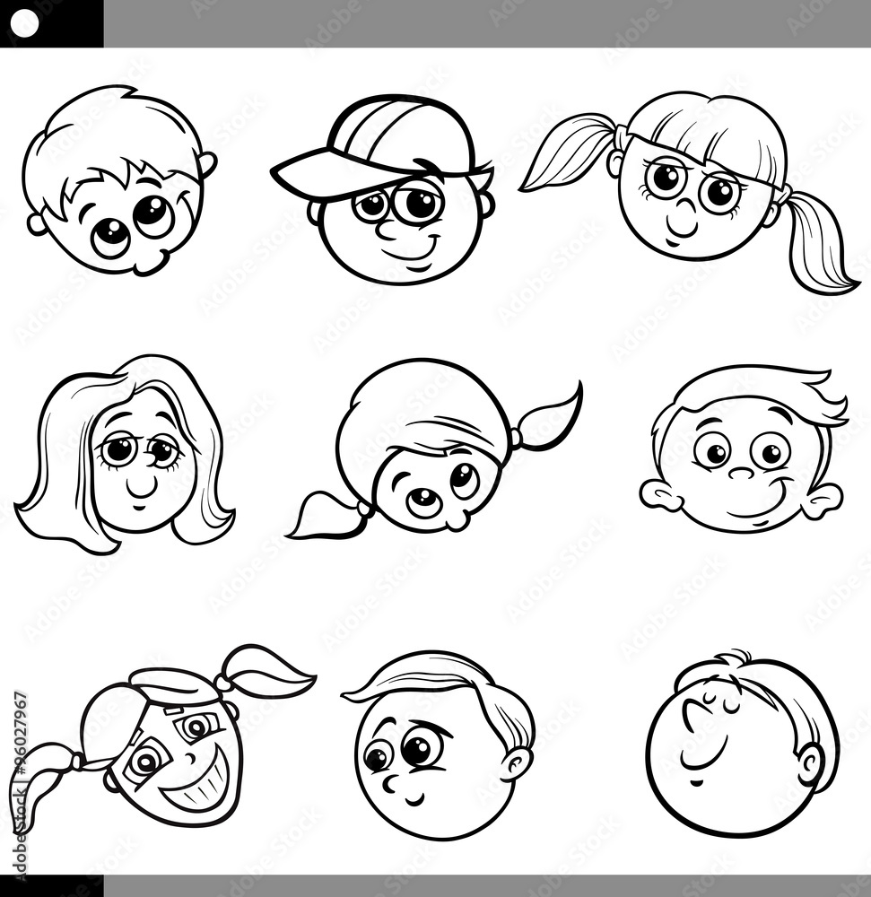funny children characters set funny children characters set