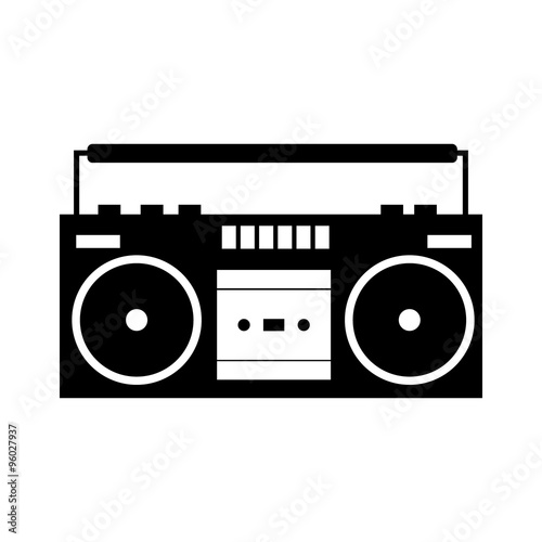 Boombox black simple icon