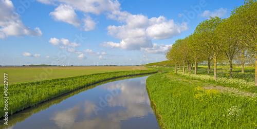 Canal meandering through the countryside in spring © Naj