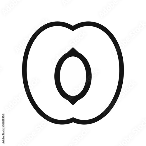 Cut plum simple icon