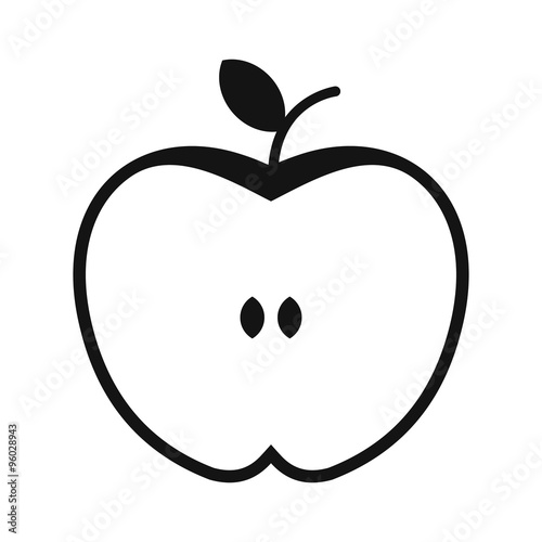 Cut apple simple icon