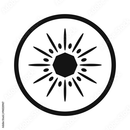 Sliced kiwi simple icon
