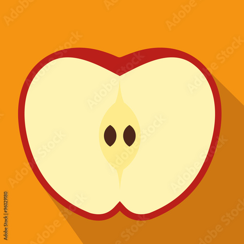 Cut apple flat icon