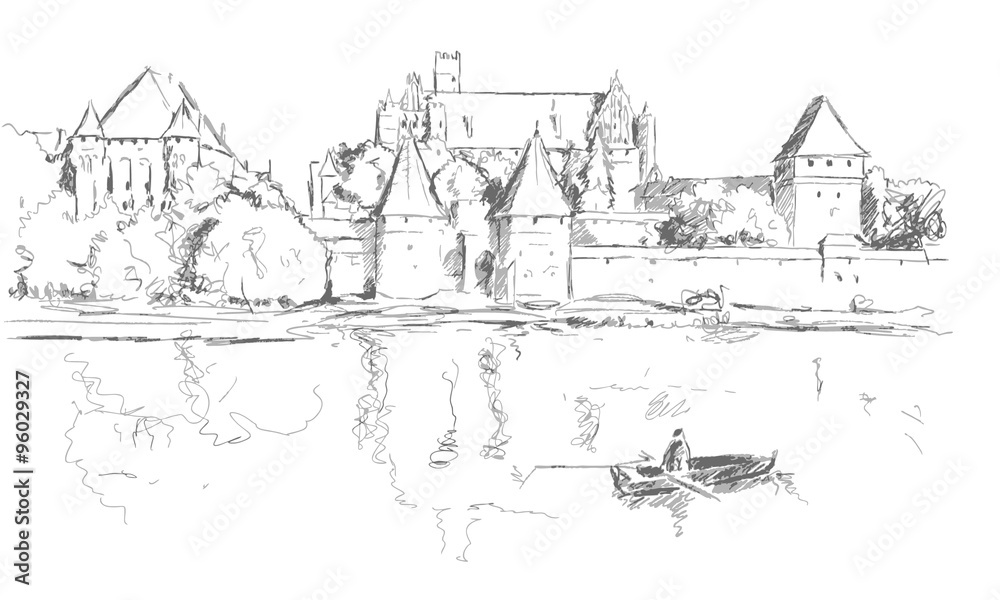 sketch of Malbork