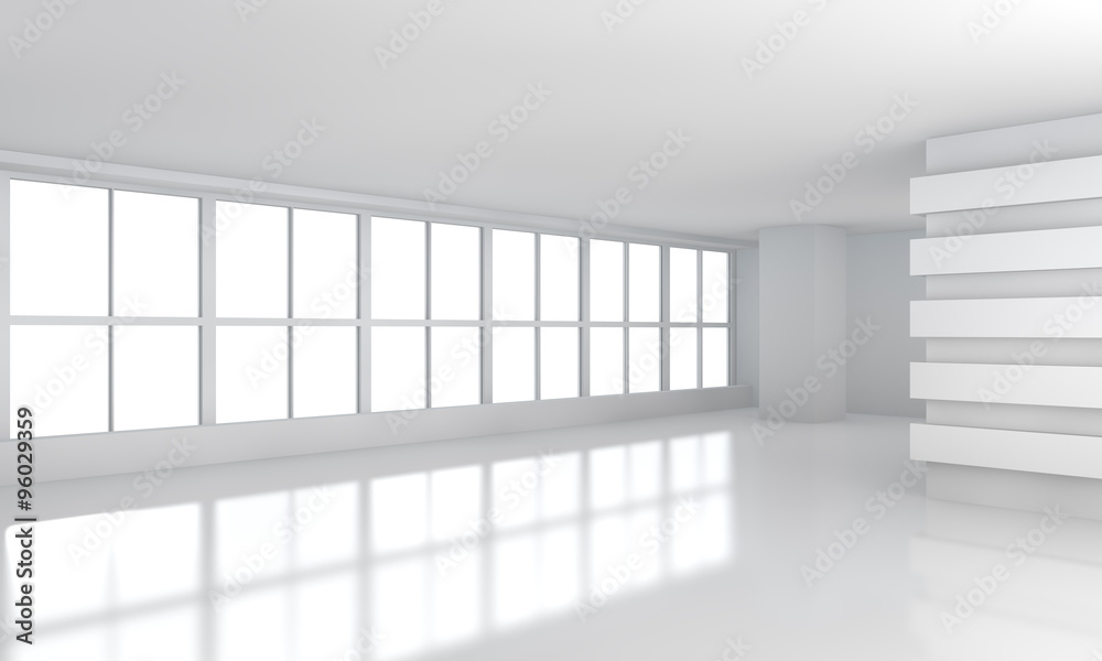 Fototapeta premium big white business room with window