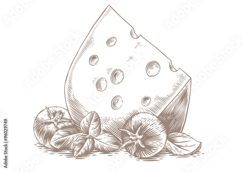 Cheese with vegetables