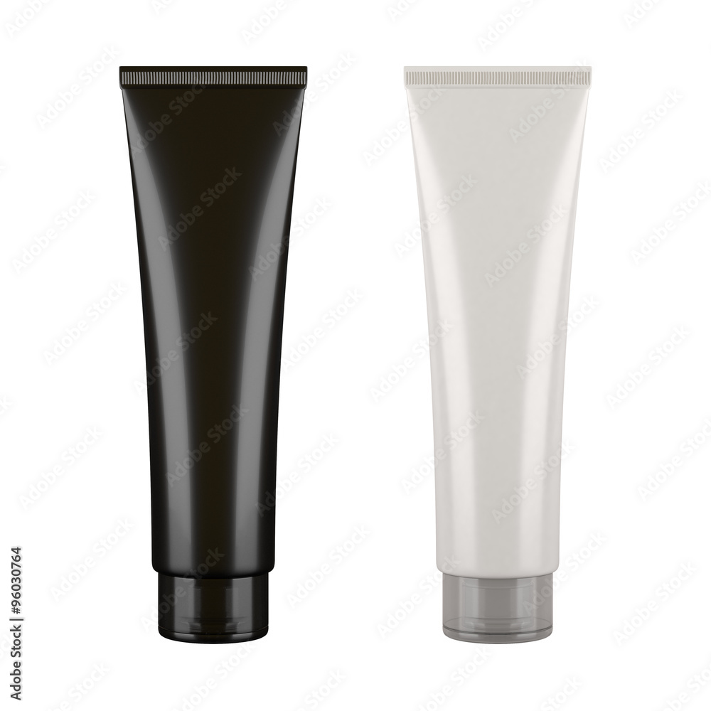 Black and white tubes mockup Black and white tubes mockup