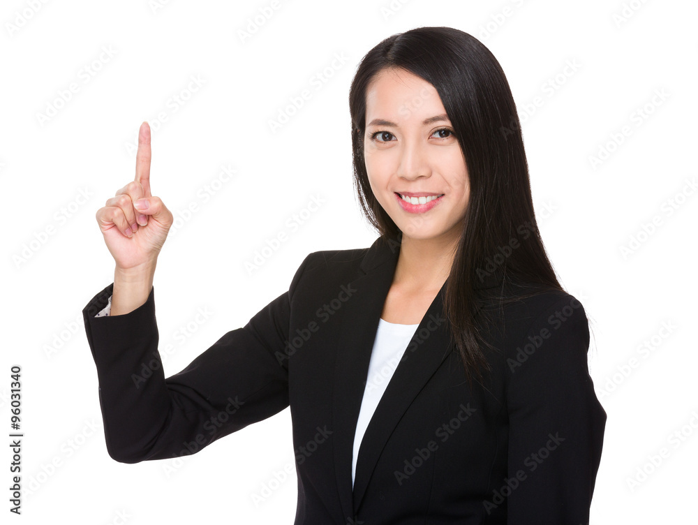 Asian Young Businesswoman showing finger up Asian Young Businesswoman showing finger up