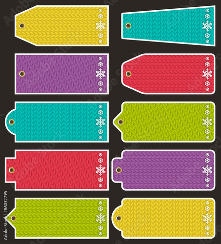 Set of special colour  bubbles with knitwear texture, vector