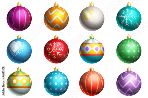 Isolated Christmas Ornaments