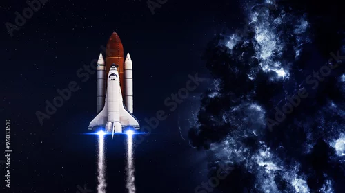 Obraz Prom kosmiczny startujący na misję. Elementy tego obrazu dostarczone przez NASA