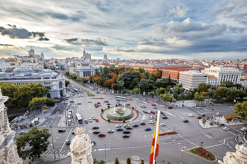 Fototapeta premium Madrid, Plaza de Cibeles