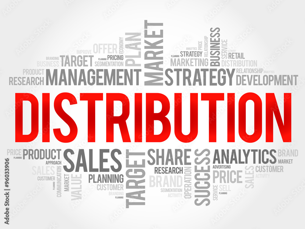 Distribution word cloud, business concept Distribution word cloud, business concept