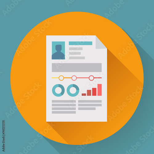 Flat icon of business concept cv resume