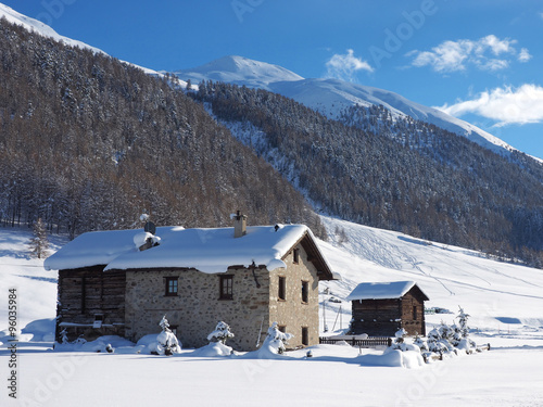 Winter in the alps village, Italy