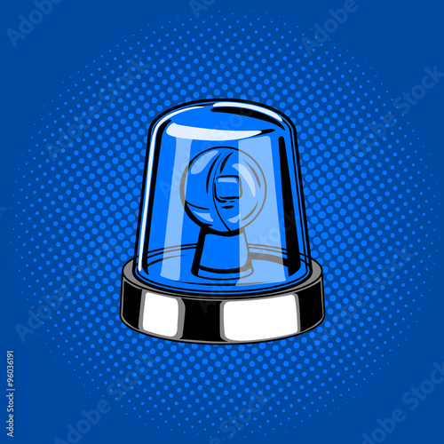 Flasher siren red color comic book style vector