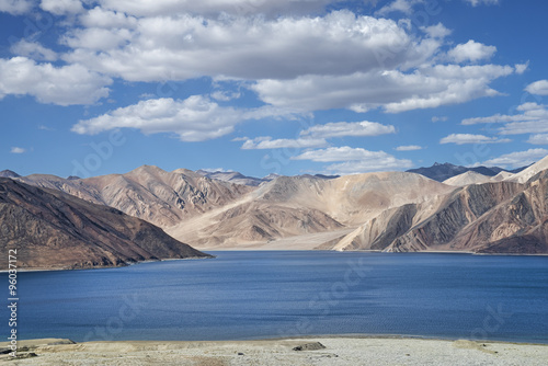 high view to amazing blue mountain lake