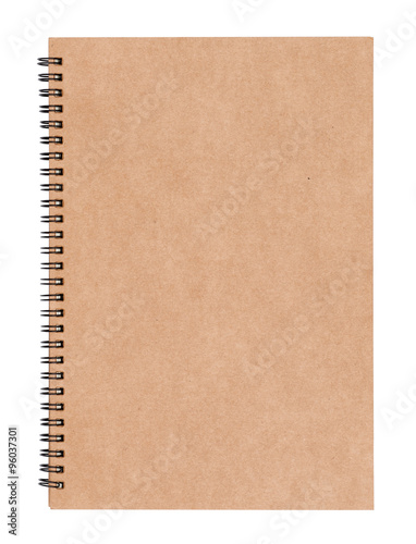 Notebook with spiral wire binding made of recycled cardboard