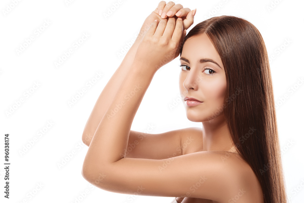 Fototapeta premium Beautiful brunette with straight hair