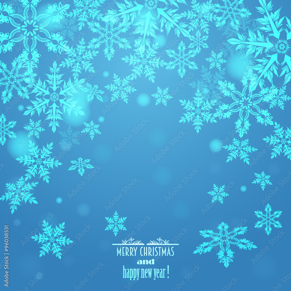 blue background with snowflakes, vector blue background with snowflakes, vector