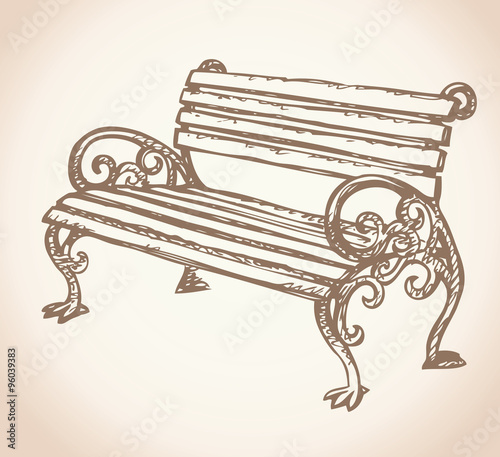 Park bench. Vector drawing