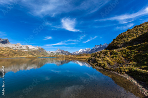 Stunning view of Tannensee and the Swiss Alps photo