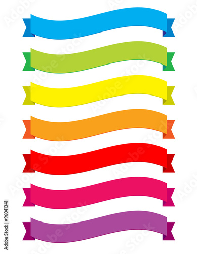 Colored wave tape labels, labels for titles