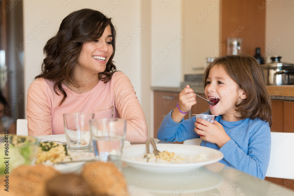 Mom and daughter having lunch Mom and daughter having lunch