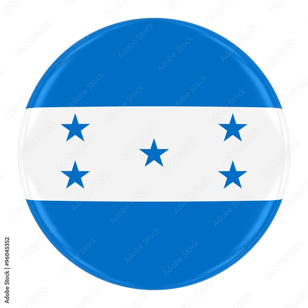 Honduran Flag Badge - Flag of Honduras Button Isolated on White Honduran Flag Badge - Flag of Honduras Button Isolated on White