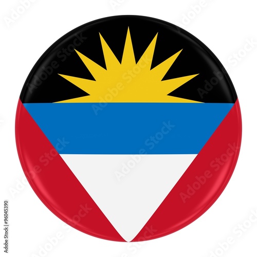 Free Download Antiguan and Barbudan Flag Badge - Flag of Antigua and Barbuda Button Isolated on White - GFXLoad