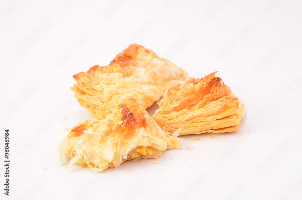 Pie corn on white background Pie corn on white background