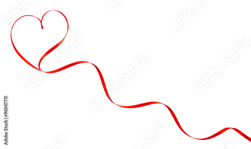 Red heart ribbon isolated on white © Africa Studio