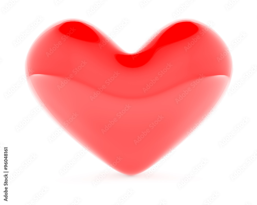 Fototapeta premium Glossy heart shape, 3d render