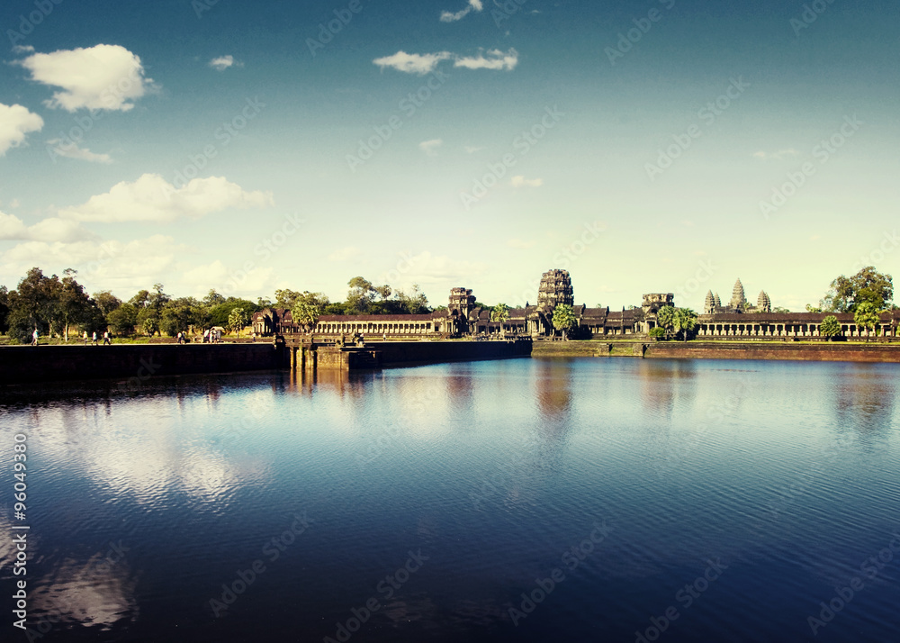 Naklejka premium Ancient Cambodian Temple Ruin Angkor Wat Rural Concept