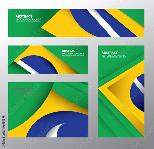 Abstract Brazil Flag, Brazilian Colors (Vector Art) photo