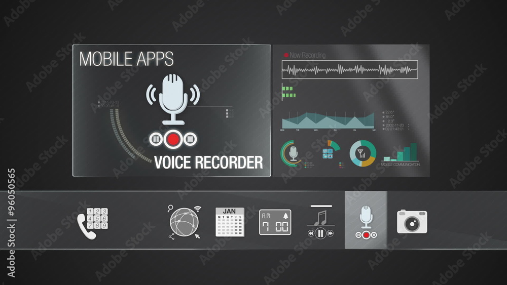 Voice Recorder icon for mobile application contents.Various application function for smart device.Digital display application.(included Alpha) Voice Recorder icon for mobile application contents.Various application function for smart device.Digital display application.(included Alpha)