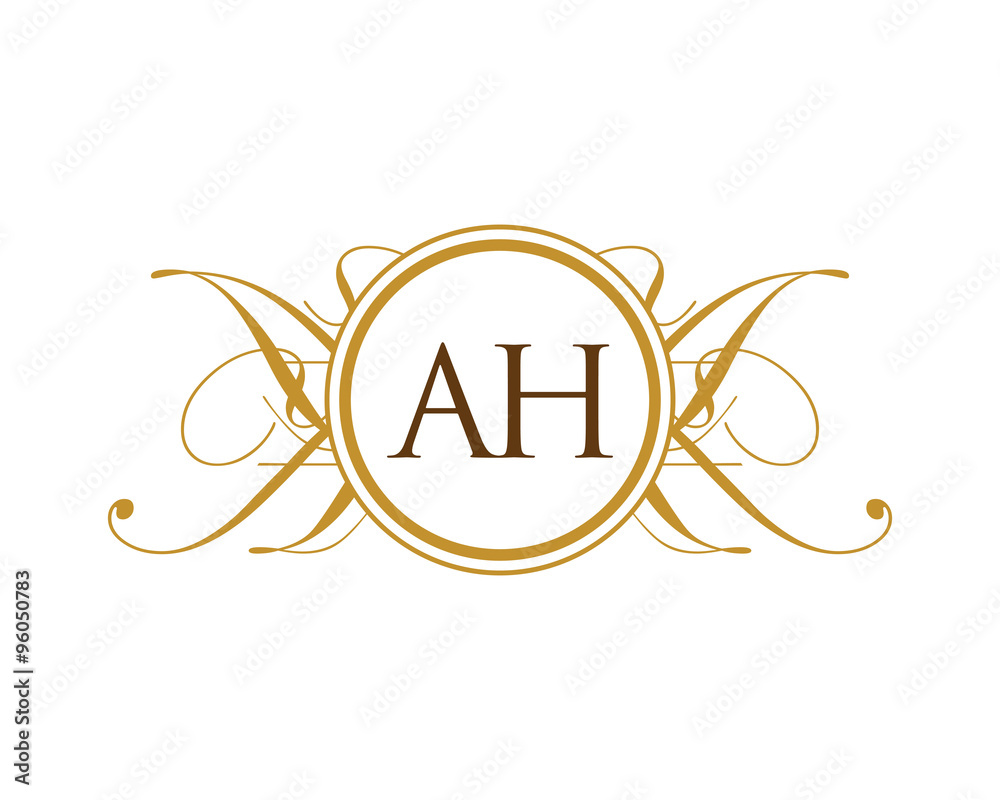 AH Luxury Ornament Initial Logo AH Luxury Ornament Initial Logo