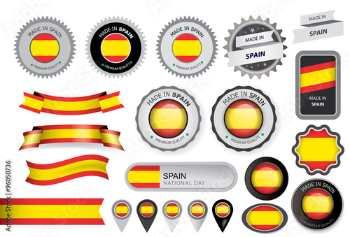 Made in Spain Seal, Spanish Flag (Vector Art)