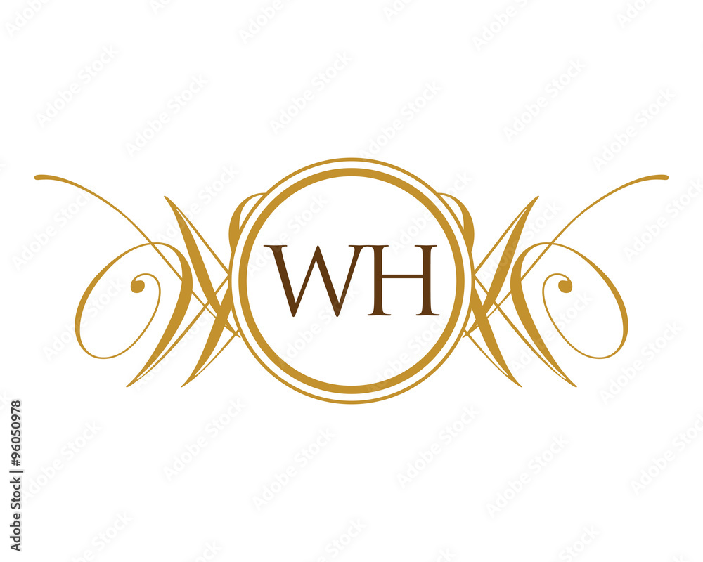 WH Luxury Ornament Initial Logo WH Luxury Ornament Initial Logo