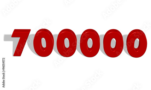 700000, yediyüz bin sayısı