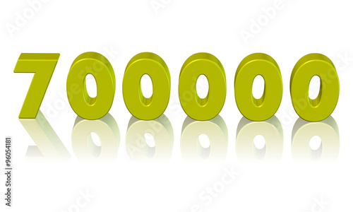 700000, yediyüz bin sayısı