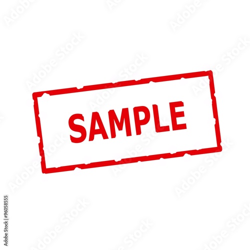 sample red stamp text on Rectangular white background