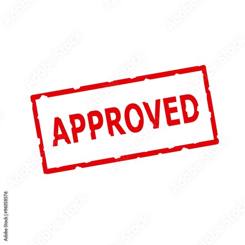 approved red stamp text on Rectangular white background