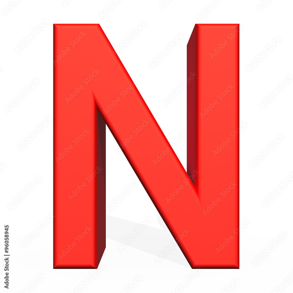 3d rendering letter N isolated on white background 3d rendering letter N isolated on white background