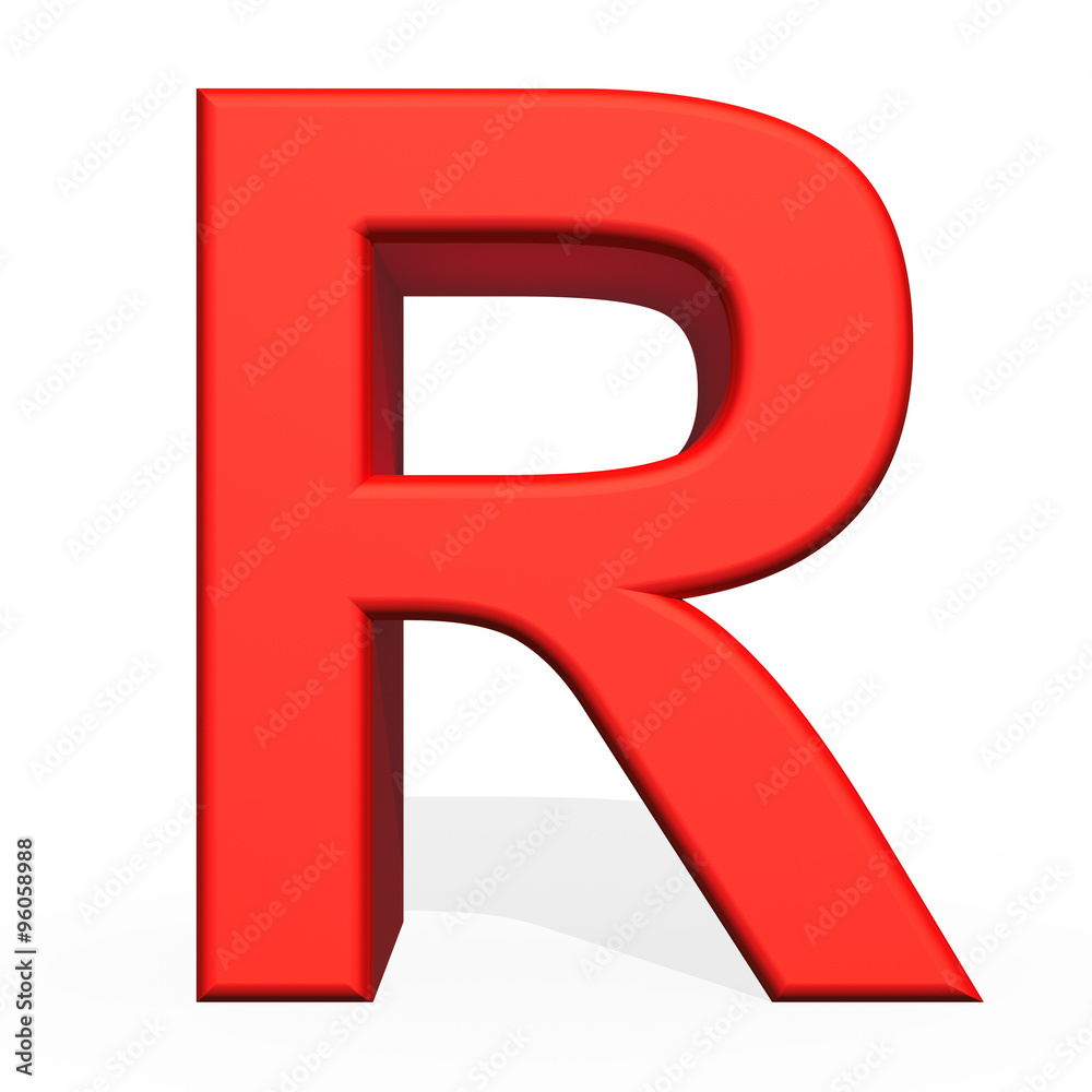 3d rendering letter R isolated on white background 3d rendering letter R isolated on white background